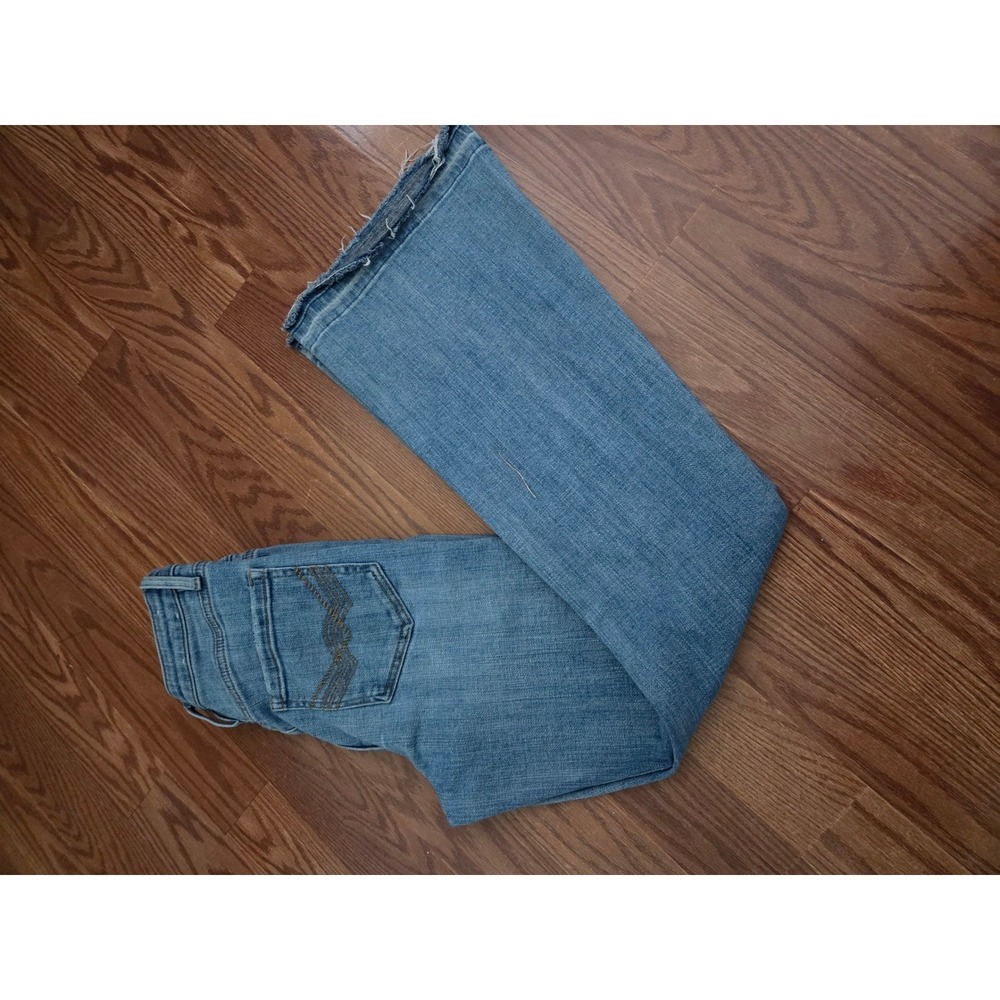 Idyllwind Miranda Lambert Womens Blue Flare Jeans Raw Hem Medium Wash 4W x 32L